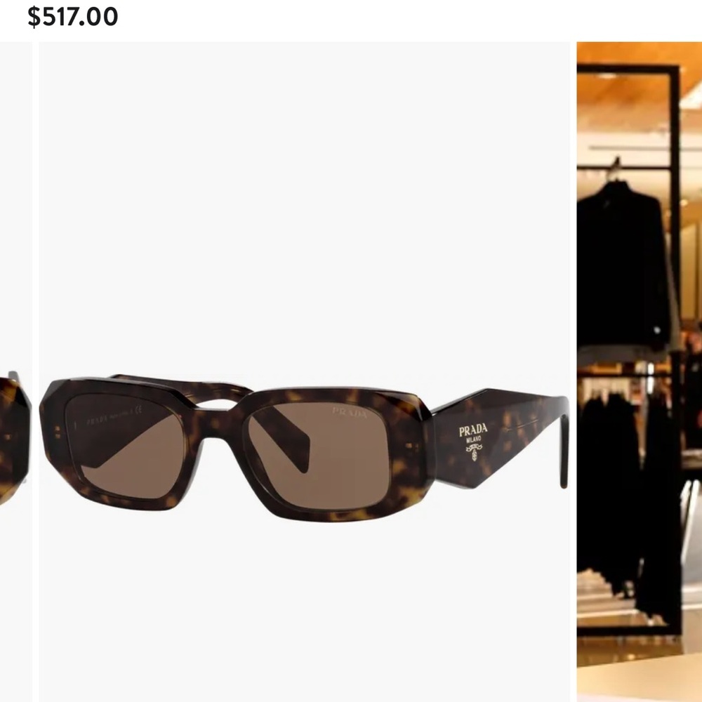 Prada Runway 49mm Rectangular Sunglasses